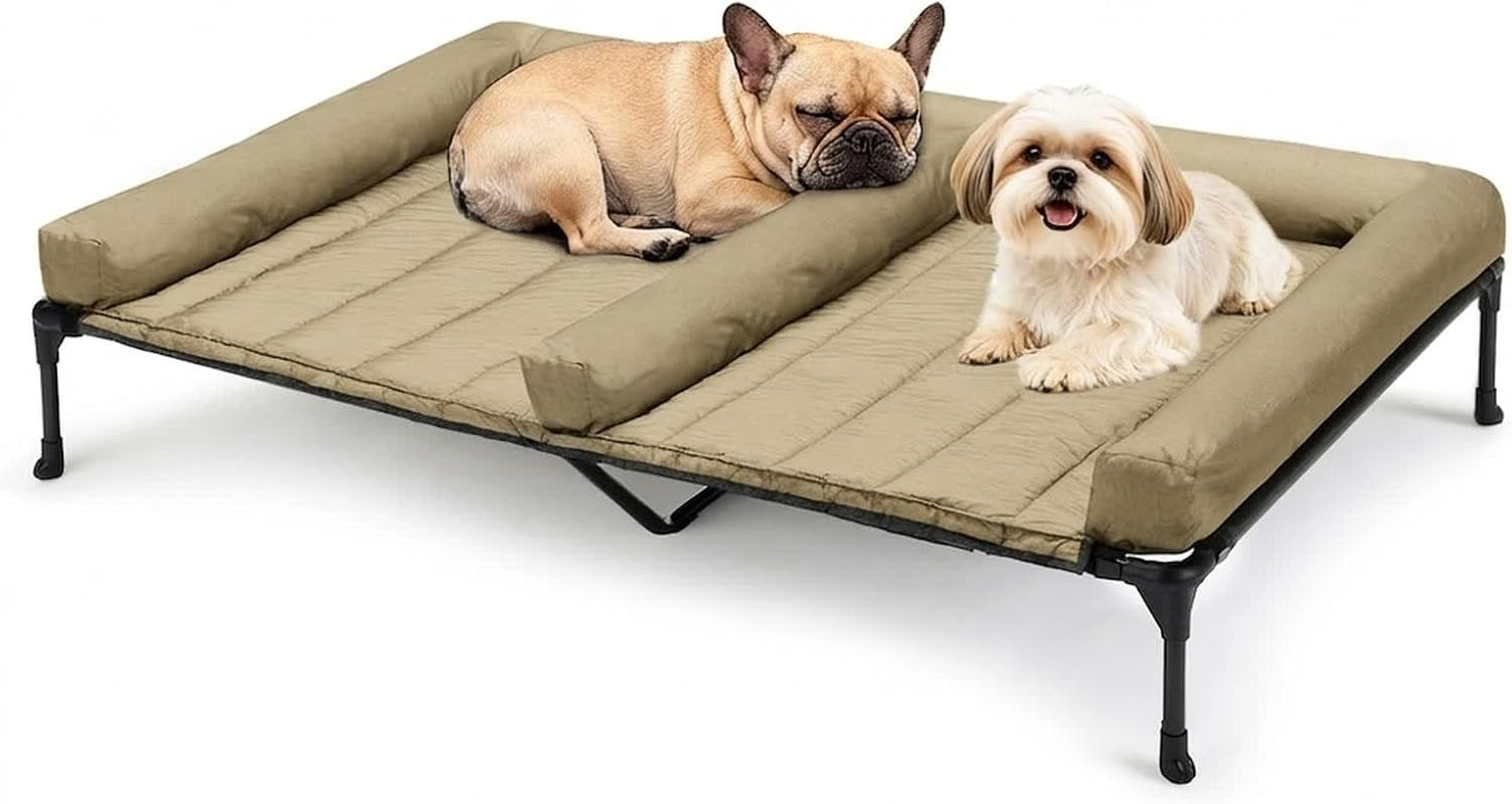 veehoo-elevated-dog-bed-for-2-dogs-cooling-raised-dog-bed-with-bolster-mat-outdoor-double-dog-bed-with-removable-waterproof-cushion-breathable-mesh-non-slip-feet-for-outdoor-indoor-49-brown