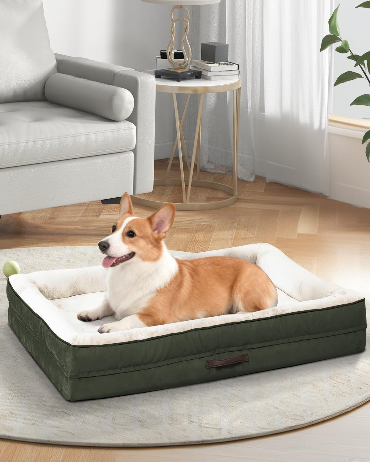 upvilla-orthopedic-dog-bed-xl-four-sided-dog-sofa-washable-cover-gray