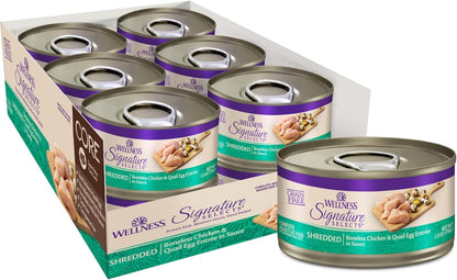 Wellness CORE Signature Selects Flaked Adult Canned Wet Cat Food, Natural, Protein Rich, Grain Free, Skipjack Tuna and Wild Salmon Entrée Recipe, 2.8 Oz, Pack of 12 Cans13