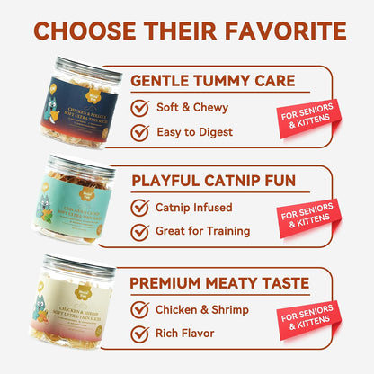 Soft Chicken & Shrimp Cat Treats Thin Slices Easy Chew 3.2 Oz | Thin Soft Slices for Kittens, Adults and Senior Cats; Easy-Chew Texture for Daily Rewarding8