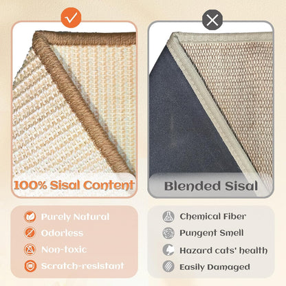 CHEERHOME PETS Sisal Cat Scratcher Bed for Indoor Cats Hammock for Scratching Pad Cat Chair Natural Sisal Scratch Post for Large Cats Scratcher Lounge, Wooden Cat Furniture(Large)5