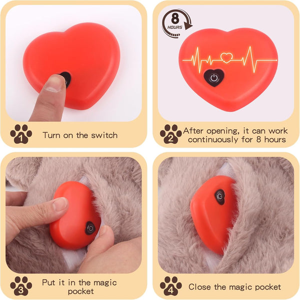 BEVERLYSHARK Beverly Shark Puppy Heartbeat Toy Dog Anxiety Relief Calming Aid Puppy Heartbeat Stuffed Animal Behavioral Training Sleep Aid Comfort Soother Plush Toy for Puppies Cats2