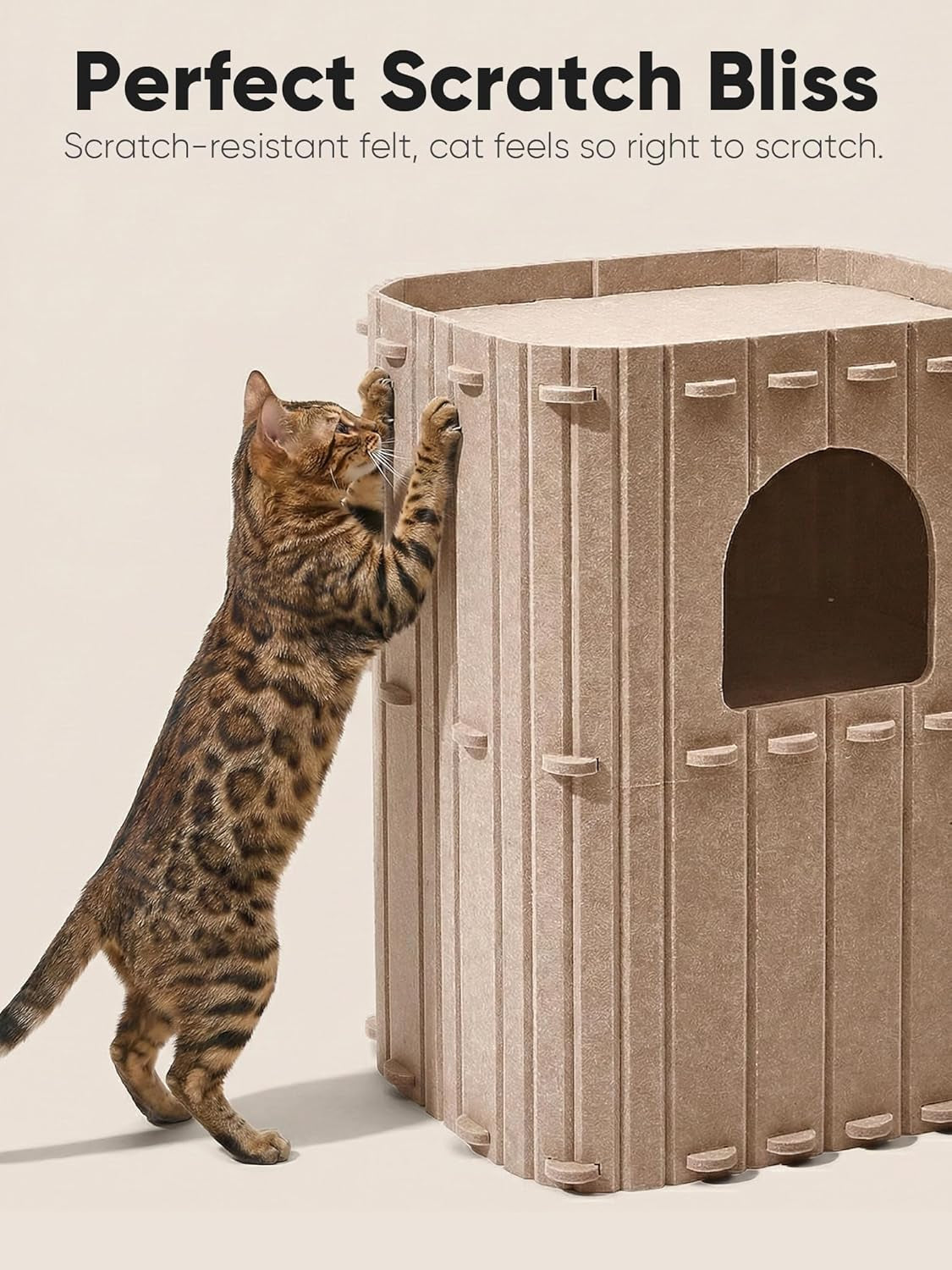 fukumaru-cat-house-for-indoor-cats-warm-felt-cat-bed-scratch-resistant-large-cat-bed-cave-3-in-1-cat-condo-cozy-felt-covered-cats-tunnel-23-62-inch-kitten-hideaway-for-multicats-beige