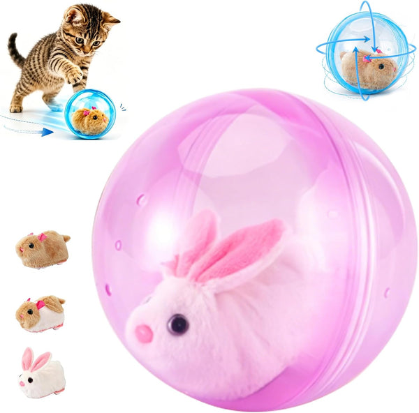 2026 New Self-Rolling Interactive Cat Ball Realistic Animal Automatic Moving Rolling Cat Ball 360° Rolling Spin Moving Cat Ball Fun Indoor Interactive Pet Ball for Cats Dogs Chasing (Blue, Mouse-A)9