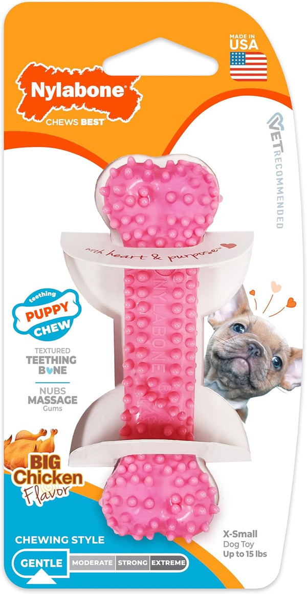 Nylabone Puppy Starter Kit, Dog Chew Toys & Chew Treat, Blue, 3 Count | Small Breeds, Chicken & Bacon Flavor, 2 Chew Toys, 1 Natural Treat, Teething Toys for Puppies, Puppy Enrichment, up to 25 Lbs17
