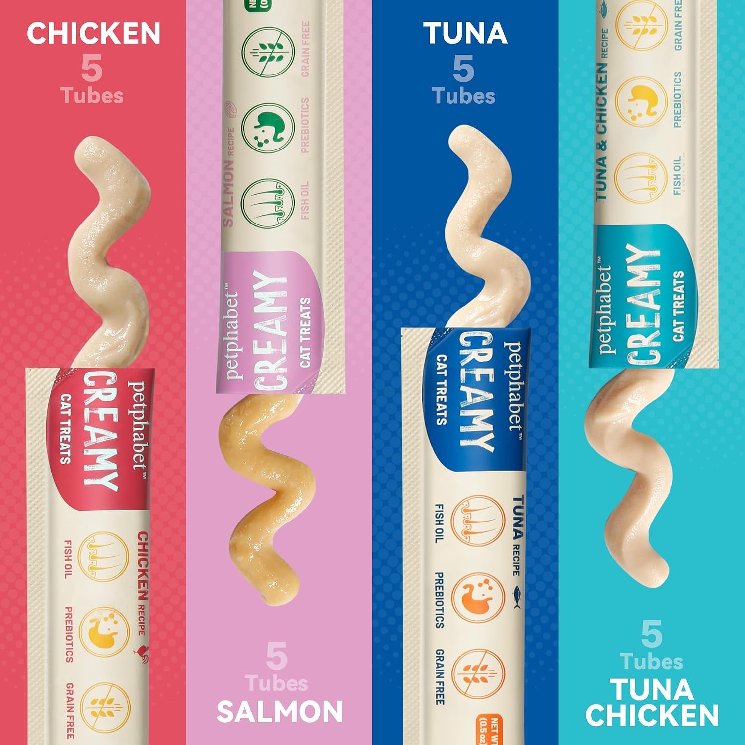 petphabet-lickable-cat-treats-squeeze-4-flavors-variety-pack-20-tubes-creamy-puree-squeezable-wet-skin-coat-health-digestive-care-high-protein-grain-free