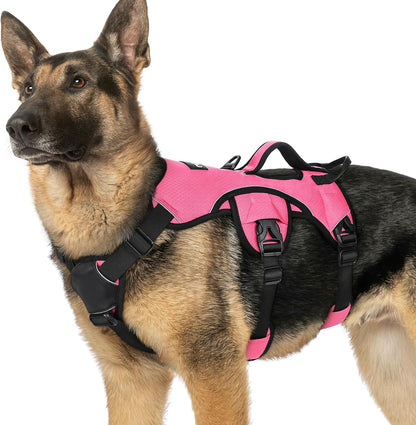 Rabbitgoo Escape Proof Dog Harness for Large, No Pull with Lift Handle | No Escape, Full Soft Padded, Reflective Adjustable Vest, Leash Clip for Walking Hiking Training, Black, Large52