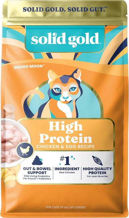 Solid Gold High Protein Dry Cat Food - Grain Free & Gluten Free Chicken Cat Dry Food W/Probiotics for Gut Health & Digestion - High Fiber & Omega 3 - Low Carb Superfood Kibble for Cats All Ages -12LB1