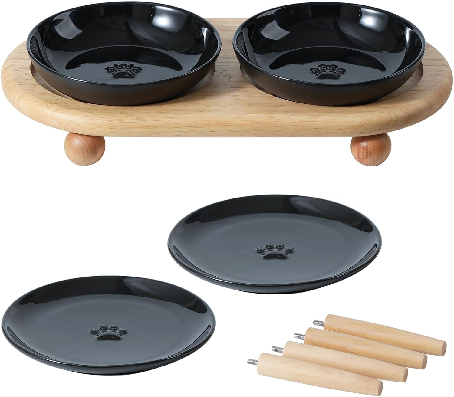 havniva-elevated-cat-bowls-cat-food-and-water-bowl-set-ceramic-cat-bowl-raised-cat-food-bowls-whisker-friendly-5-6-shallow-cat-dishes-6-wide-cat-plates-non-slip-wood-stand-two-heights