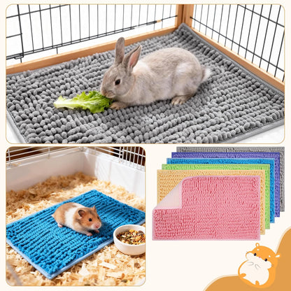 6 Pcs Guinea Pig Cage Liner, 20X12 Inch Washable Fleece Bedding Mat | Reusable Guinea Pig Bedding & Pee Pads for Small Animals, Rabbit6