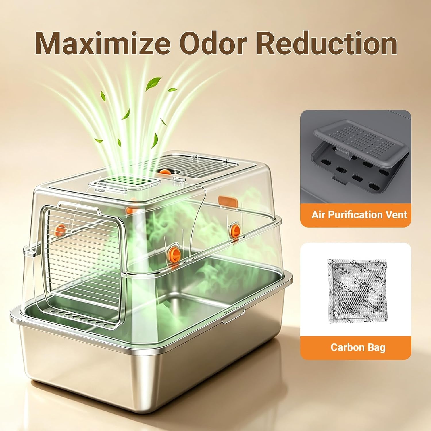 enclosed-stainless-steel-litter-box-xl-covered-metalpan-includes-mat-scoop-easy-cleaning-anti-urine-leakage-non-sticky-front-entry-top-exit