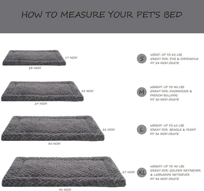 Washable Dog Bed Mat Ultra Soft Dog Crate Pad Comfy Fluffy Pet Kennel Beds Sleeping Mattress for Large Jumbo Medium Small Dogs, 36 X 23 Inch, Gray5