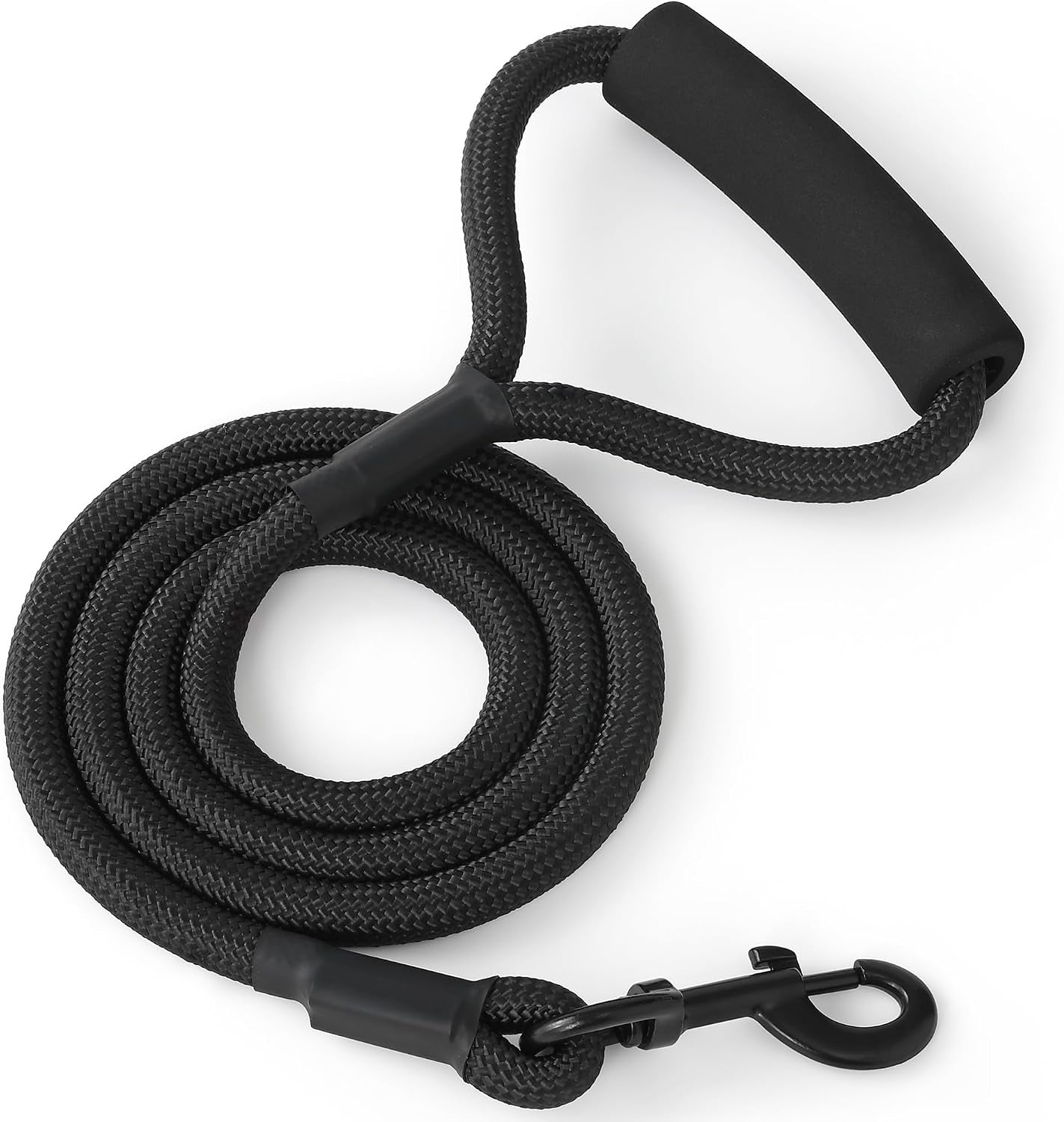 mile-high-life-dog-leash-6ft-x-1-2in-pink-with-padded-handle-heavy-duty-nylon-rope-leash-with-soft-handle-steel-tips-comfortable-grip-for-daily-walks-with-small-to-large-dogs