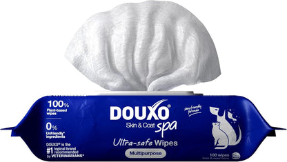 DOUXO SPA Dog Wipes for Paws, Butts, Tear Stains and Cleaning, 100 Wipes | Multi-Purpose for Coat and Paws, Leaves the Coat and Skin Refreshed, Skin-Friendly Formula, Can Also Be Used for Cats1