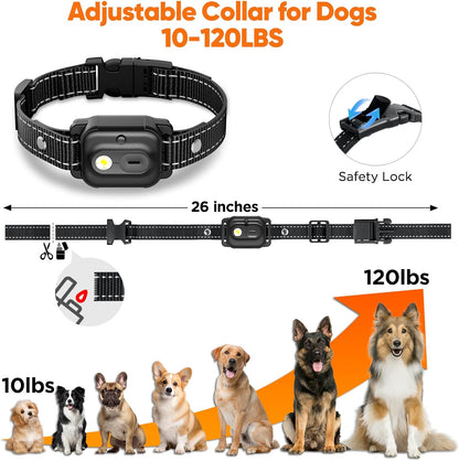 Dog Shock Collar 2 Dogs, 3300Ft Dog Training Collar with Remote, Real-Time Dual-Channel Remote with 3 Training Modes, Beep, Vibration, Safety Shock, Light, Fits 8-120 Lbs All Breeds Sizes - Orange7
