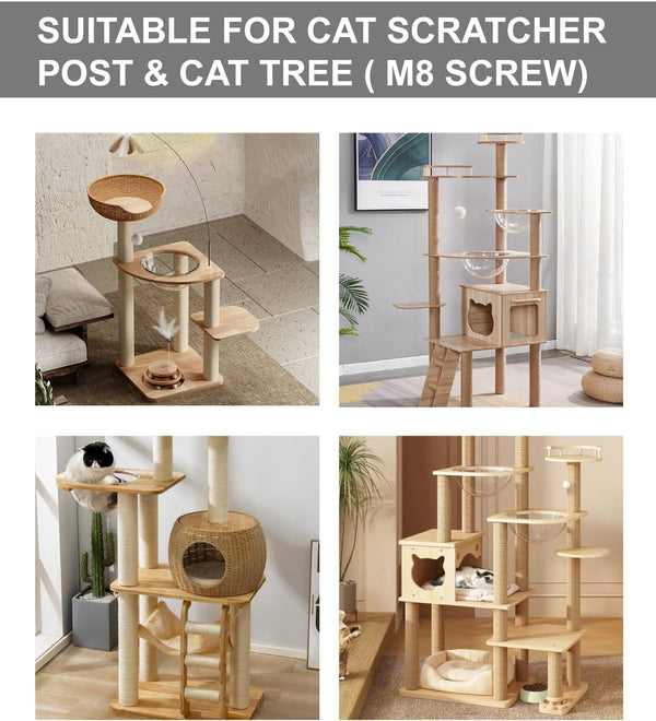 TIMHAKA Cat Scratching Post Replacement, 4 PCS 15.7 Inch Sisal Pole Cat Tree Replacement Posts, Refill Sisal Rope Scratcher Posts for Indoor Tree Tower, Scratch Post Replacement for Refurbishment7