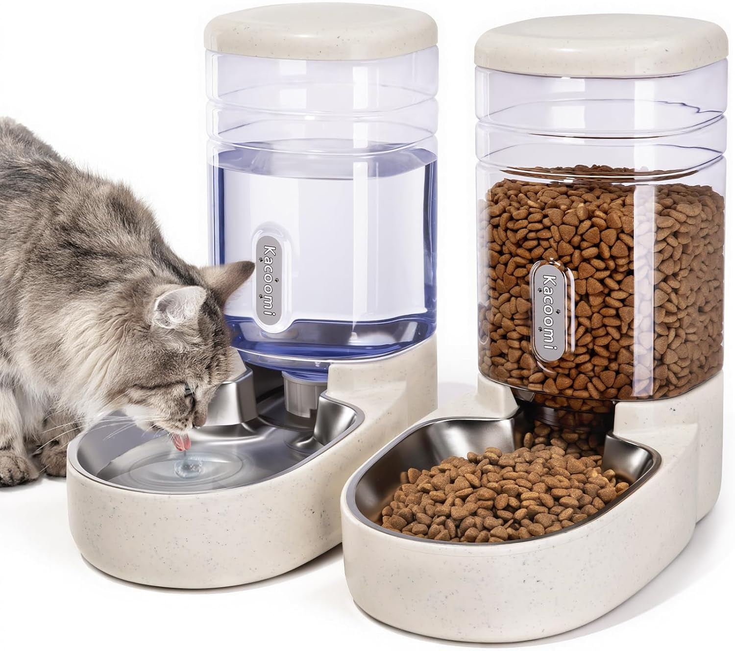 kacoomi-automatic-dog-cat-feeder-and-water-dispenser-gravity-food-feeder-and-waterer-set-with-pet-food-bowl-for-small-medium-dog-puppy-kitten-large-capacity-1-gallon-x-2