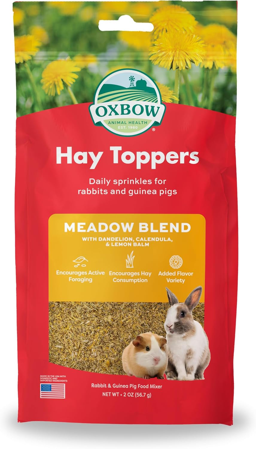 oxbow-hay-topper-rabbit-guinea-pig-treats-hay-mixer-garden-blend-2-oz-foraging-hay-topper-with-kale-bell-pepper-basil-sprinkles-for-rabbits-guinea-pigs-chinchillas-adds-variety-to-hay