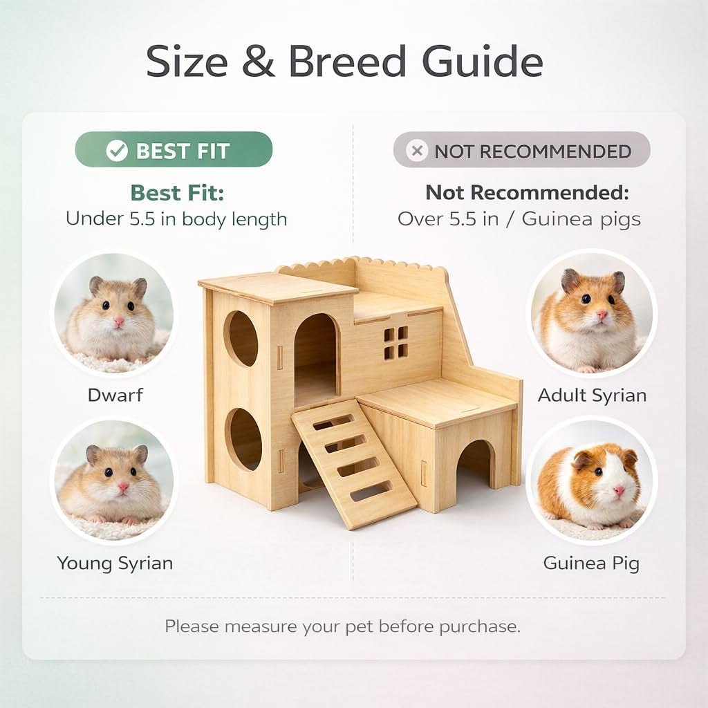 tiny-hamster-maze-wood-house-fun-slide-house-double-decker-hut-for-dwarf-gerbil-mouse-mice-rat-small-animalsonly-for-small-hamster