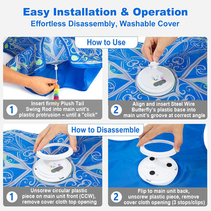 Interactive Cat Toys for Indoor Cats,[Newly Upgraded] Rechargeable Touch Activated Hide and Seek Kitten Toys for Bored Indoor Adult Cats with Fluttering (Blue)6