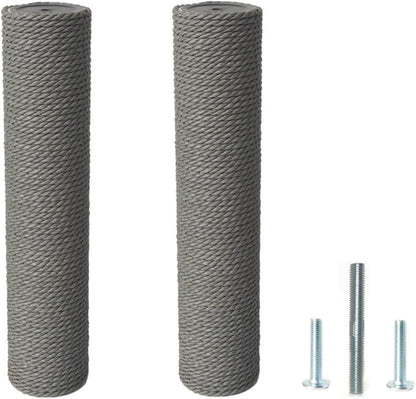 2Pcs M10 Cat Tree Replacement Post - Gray Kraft Paper Cat Scratching Post Replacement Pole DIY M10 Bolt Sturdy PVC Tubes Screws Included (3.46 * 15.7")6