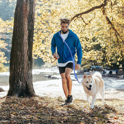 9-In-1 Hands Free Dog Leash Crossbody/Waist Blue Small Dogs | Adjustable, Waterproof No-Pull Dog Collar/Harness/Leash Set, Heavy Duty, Slip Lead, Fits 8-120Lbs2