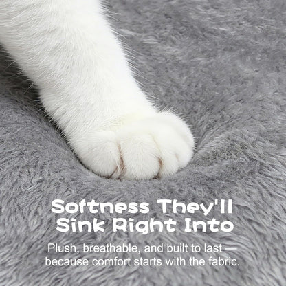 Cat Bed Cave with Pillow & Cat Toys, Cat Bed for Indoor Cats & Dog | 17.7In, up to 15 Lbs, Dual-Sided Cushion, Reversible Comfort for All Seasons, Semi-Enclosed Design, Machine Washable, Grey4