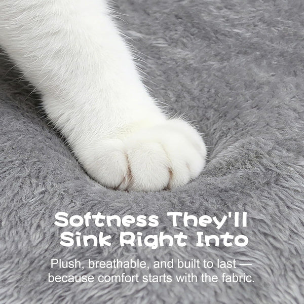Cat Bed Cave with Pillow & Cat Toys, Cat Bed for Indoor Cats & Dog | 17.7In, up to 15 Lbs, Dual-Sided Cushion, Reversible Comfort for All Seasons, Semi-Enclosed Design, Machine Washable, Grey4