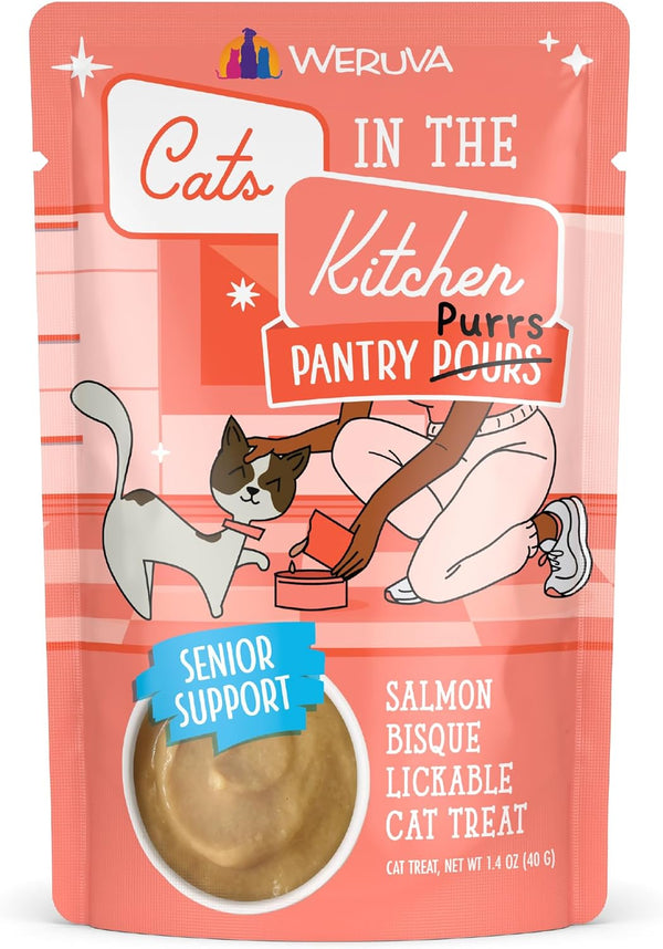 Weruva Cats in the Kitchen Pantry Pours, Salmon Bisque with Senior Support, 1.4Oz Pouch, Pack of 121