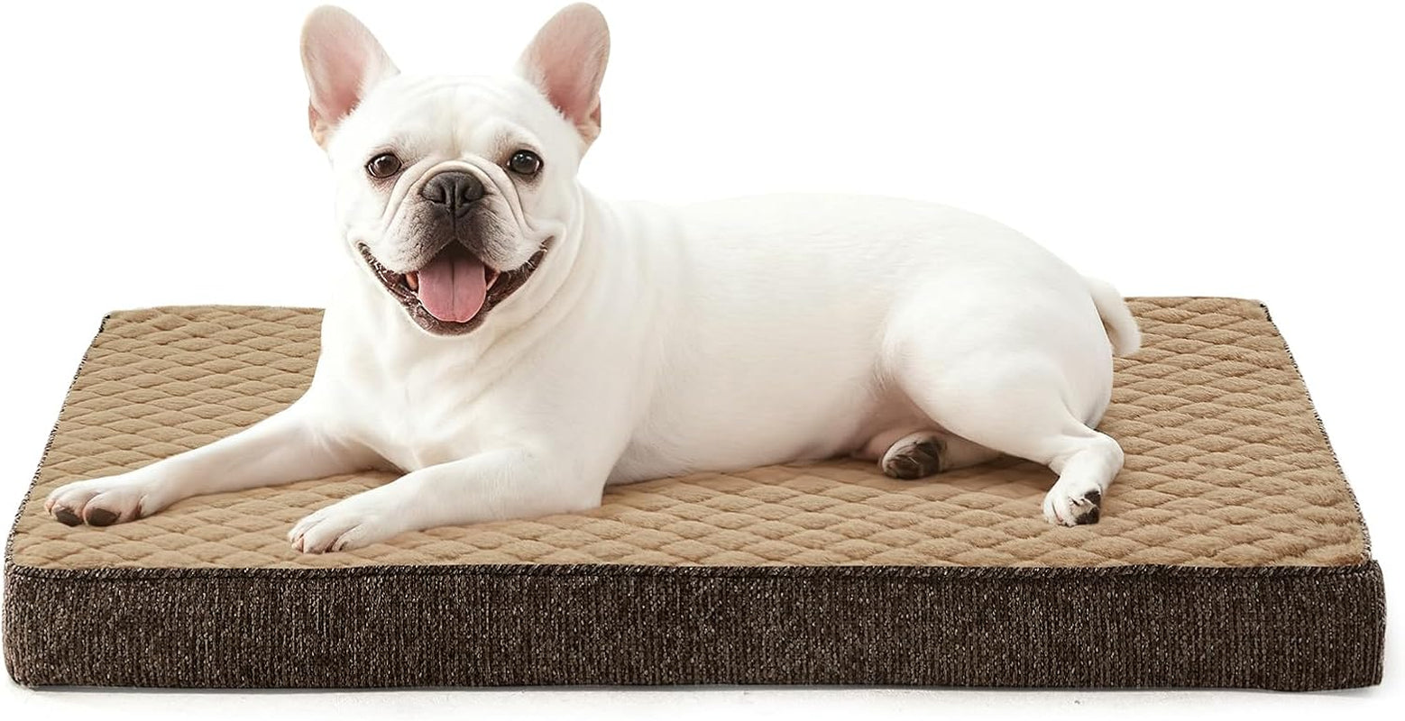 joejoy-orthopedic-xl-dog-bed-for-large-dogs-waterproof-dog-bed-for-crate-with-washable-removable-cover-extra-thick-egg-crate-memory-foam-pet-beds-grey-41x27