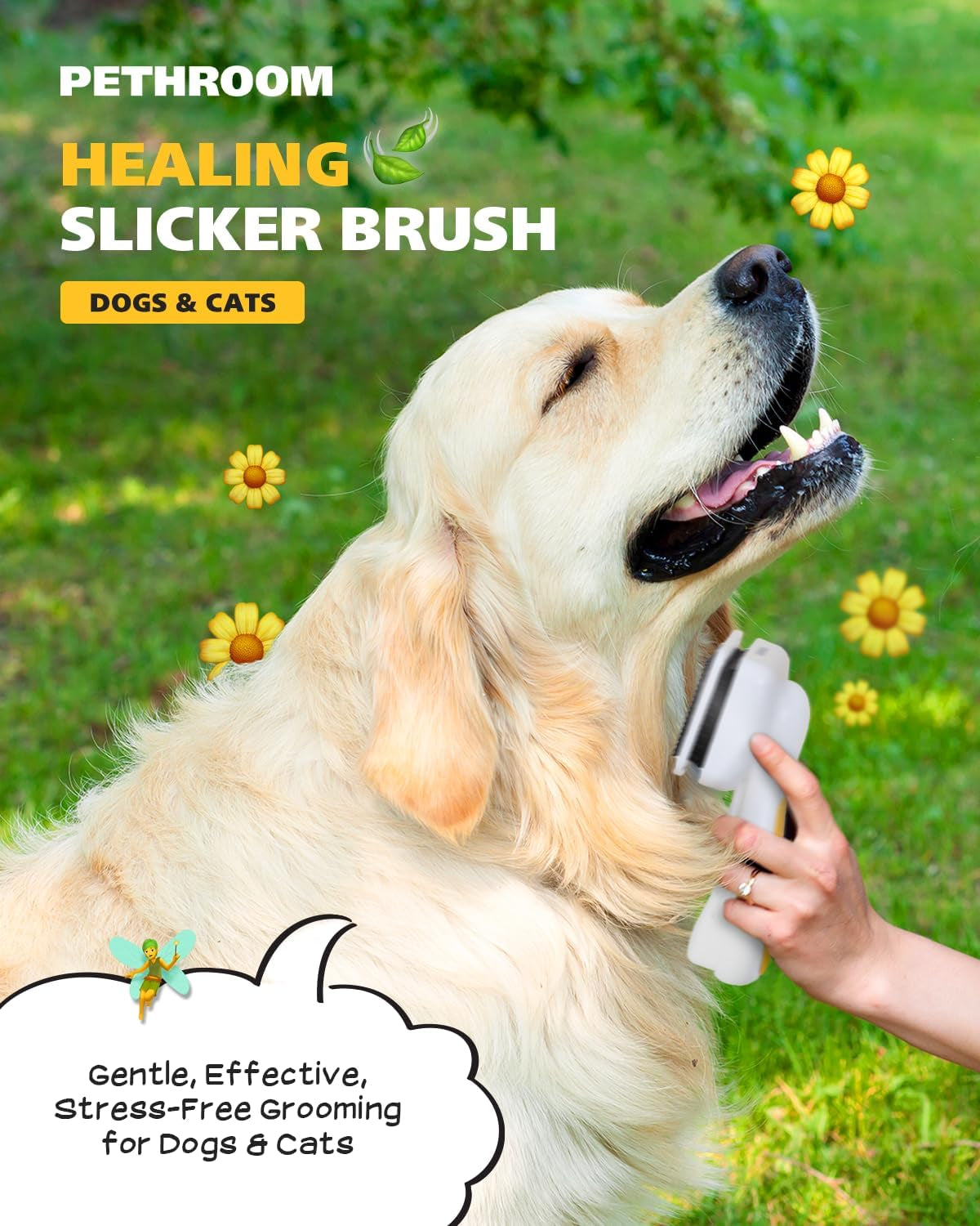 pethroom-self-cleaning-slicker-brush-for-dogs-cats-gentle-grooming-deshedding-tool-removes-mats-tangles-skin-friendly-coated-tips-one-touch-hair-removal-button