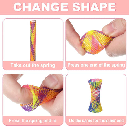 Leitee 60 Pcs Cat Spring Toys Kitten Tubes Indoor Interactive Chinese Finger Trap Cat Toys Plastic Coil for Pet Hunt Scratch(Random Colors)4