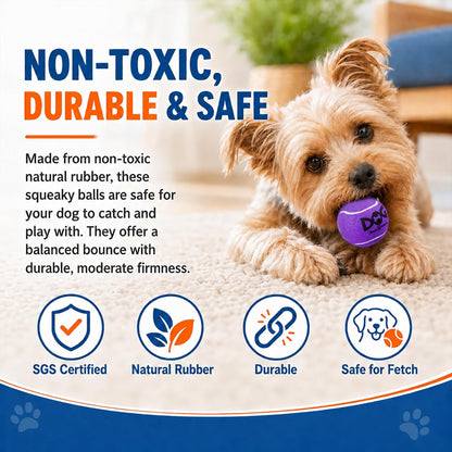 INSUM Small Tennis Balls for Dogs - 2 Inch 20 Pack Squeaky Dog Balls | Built in Squeaker, Durable, SGS Non-Toxic Test, Mini Tennis Balls for Small Breeds, with Mesh Bag4