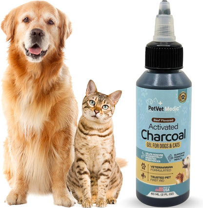 Pet Vet Activated Charcoal Gel for Dogs & Cats (60Ml Bottle) Beef Flavor1