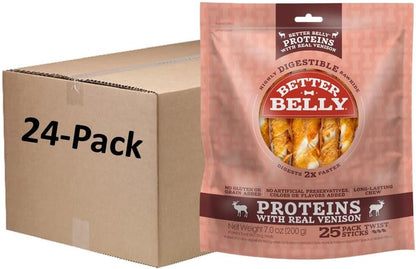 Better Belly Proteins with Real Lamb Twists, Digestible Rawhide for Dogs, 25 Count4