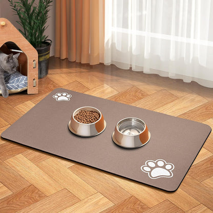 Pet Feeding Mat-Absorbent Dog Mat for Food and Water Bowl-Accessories Pet Supplies- Bowl for Messy Drinkers-No Stains Quick Dry Dog Water Dispenser Mat (12"X19", Dark Grey)8