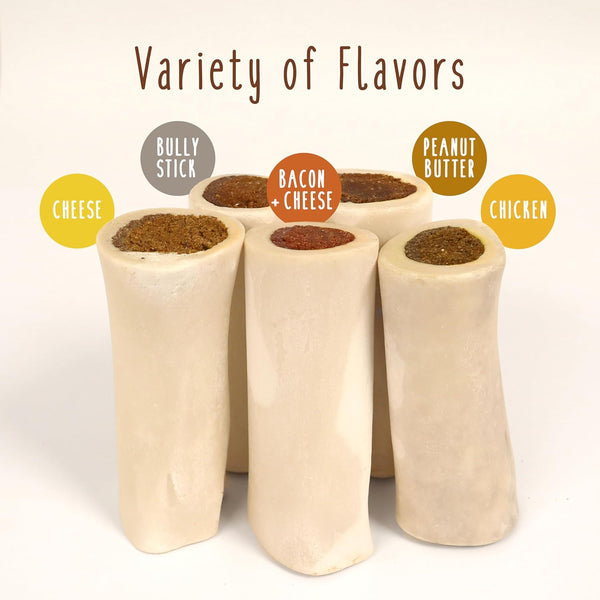Cadet Stuffed Shin Bone, Long-Lasting Dog Chew Bones for Aggressive Chewers, High Protein Filled Bone Dental Chew for Dogs, Peanut Butter Flavor Filling, 3-4" for Small Dogs, 3 Pack7