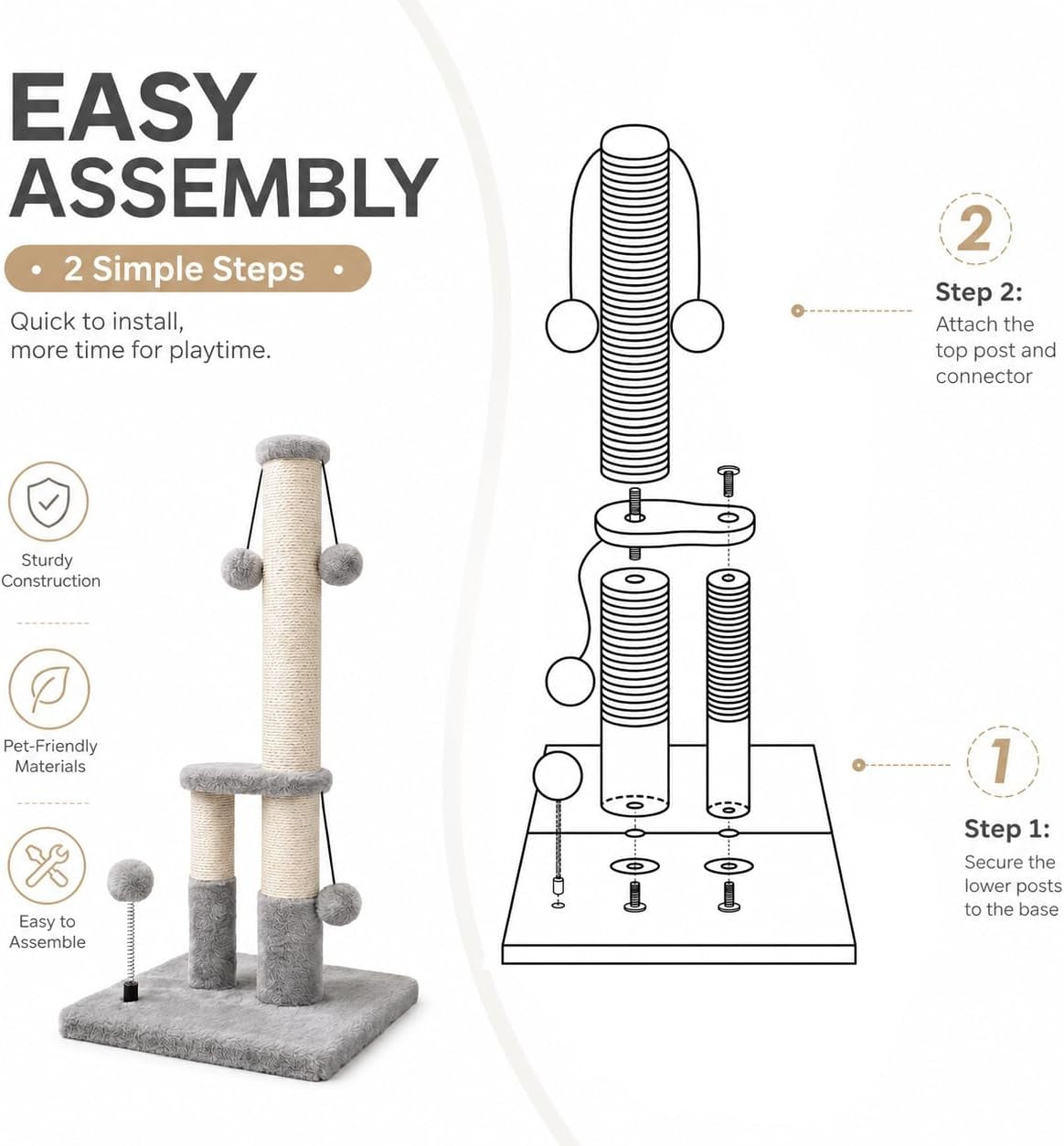 dimaka-tall-cat-scratching-post-double-lower-posts-extra-stable-cat-post-tree-scratcher-with-sisal-rope-and-teasing-4-balls-total-large-base-grey