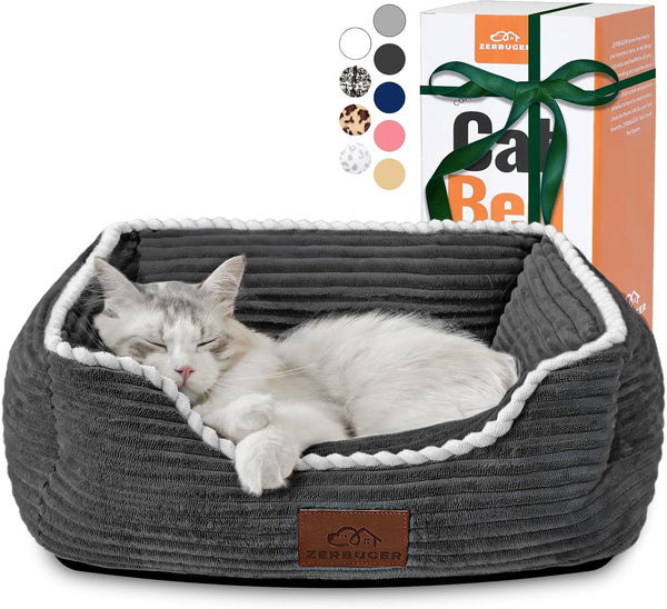 Cat Dog Bed for Pets, Rectangle Pet Bed Gift for Puppy and Kitten, Machine Washable Calming Fluffy Pet Couch Sofa for Indoor Outdoor, Portable Soft Cat Bed with Non-Slip Bottom (Small, Pink)14
