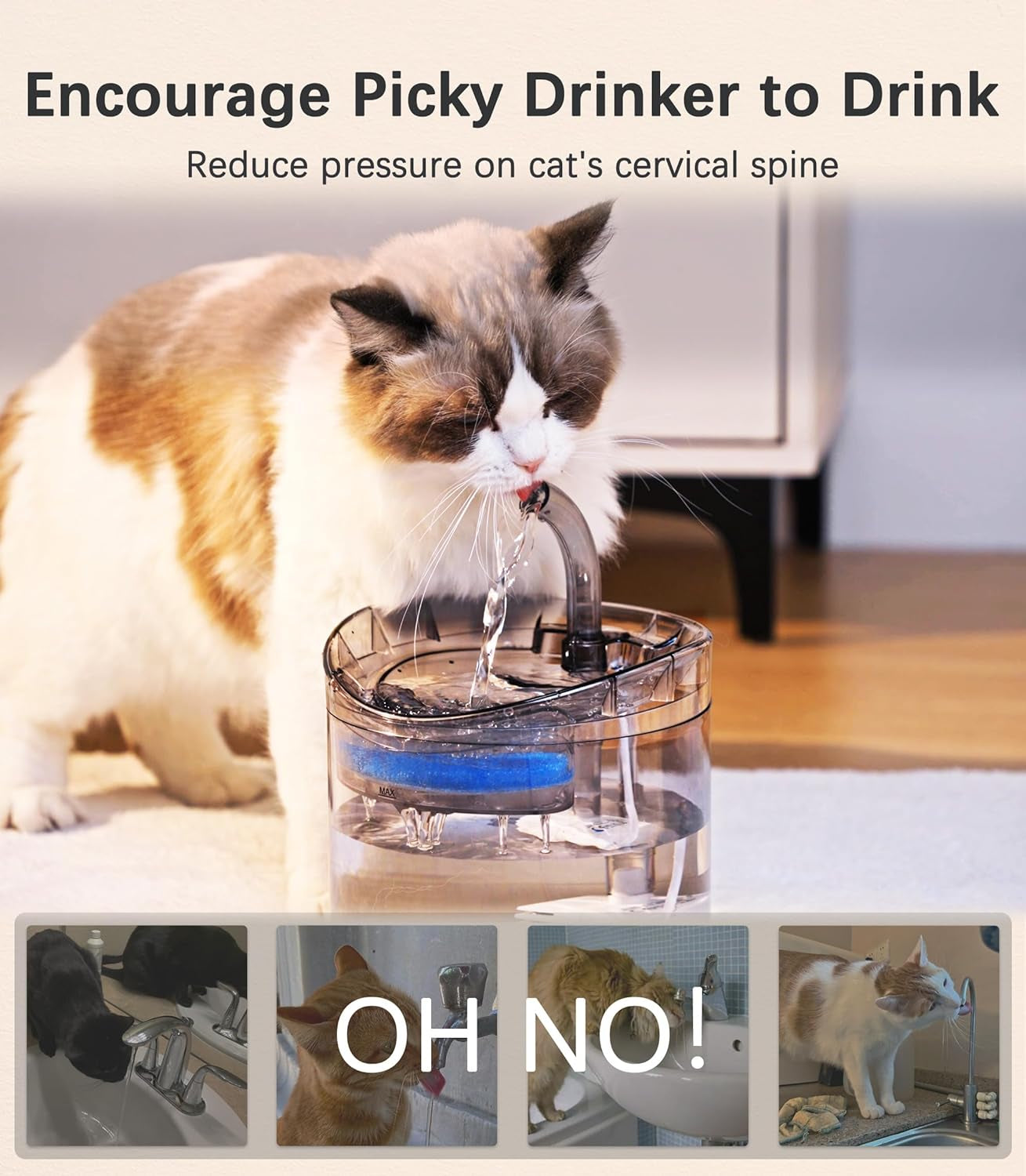 hapup-cat-water-fountain-animal-water-dispenser-61oz-1-8l-automatic-pet-drinking-fountain-clear-upgrade-with-2-filter-replacement-1-adjustable-silent-1-water-pump-for-cats-kitty-indoor