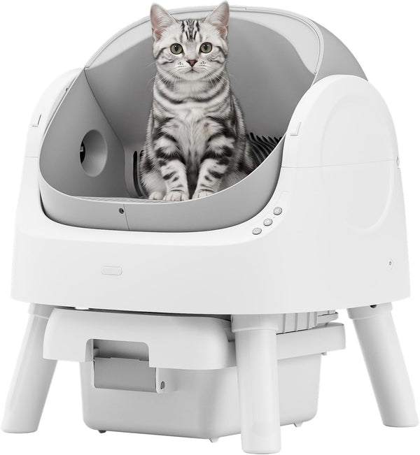 Self Cleaning Cat Litter Box, Automatic Litter Box for Multiple Cats, Integrated Safety Protection with Open-Top Design1