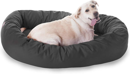 Majestic Pet 40 Inch Bagel Calming Dog Bed Washable – Cozy Soft round Dog Bed with Spine Support for Dogs to Rest Their Head - Fluffy Donut Dog Bed 40X29X9 (Inch) - round Pet Bed Large – Blue20