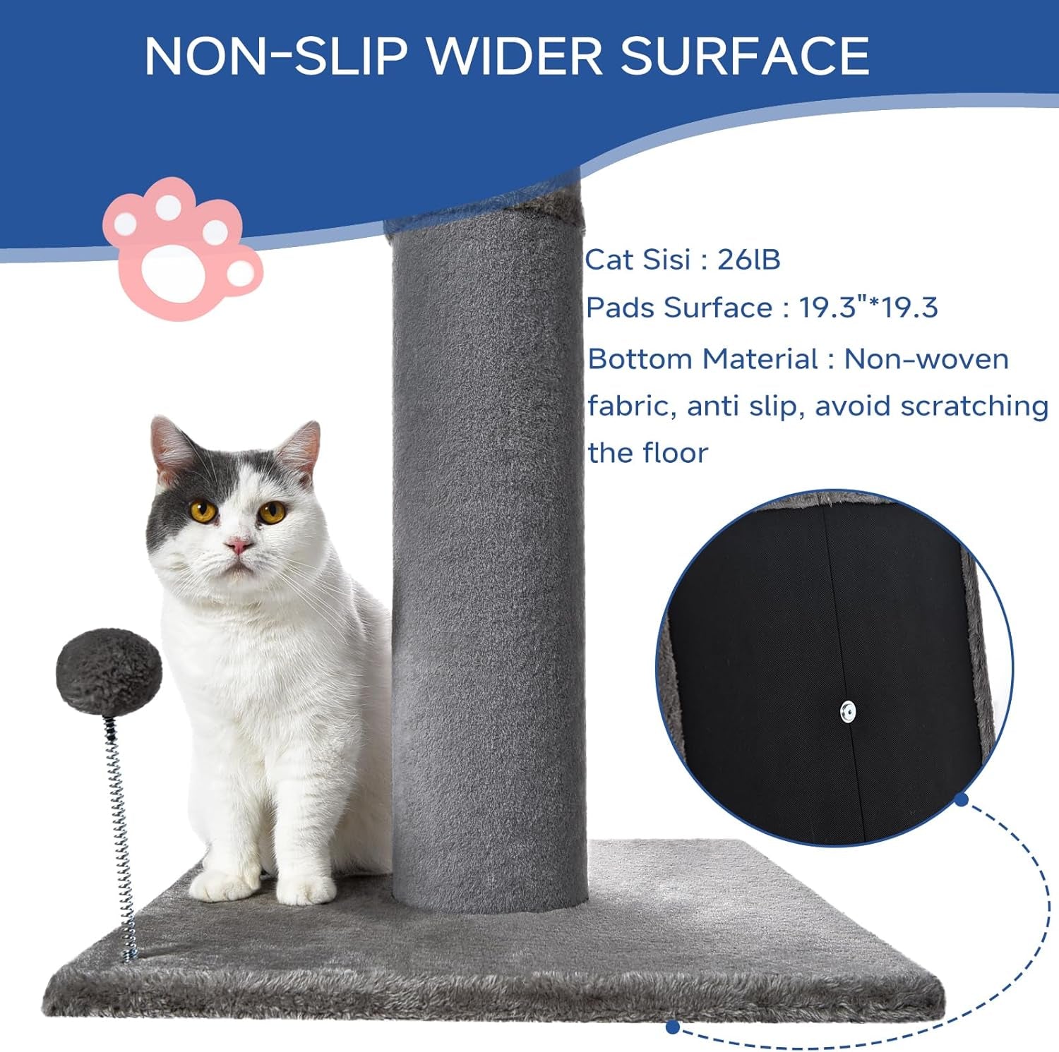 cat-craft-cat-scratching-post-carpet-scratching-post-41-for-indoor-cats-tall-cat-scratch-post-carpet-cat-scratcher-with-replaceable-toys-sturdy-base-large-gray-41in-tall-short-plush-scratch-post-stable-base-interchangeable-play-toys-for-indoor-cats-to-avoid-furniture-scratching