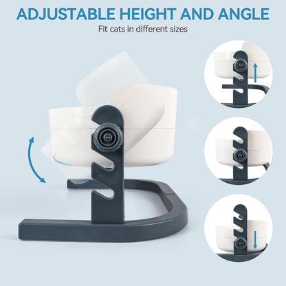 All for Paws Height Adjustable Cat Elevated Bowls Stainless Steel Dog Food Water Bowls, Height Adjustable Cat Feeder Mess Proof Pet Feeding Bowls for Small to Large Size Cats3
