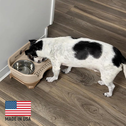 Neater Feeder Express Mess Proof Dog Bowls Elevated for Small Breeds under 15 Lb, Made in USA, No Spill Raised Dog Food Bowl Stand, Stainless Steel Food and Water Bowl Set, Feeding Station, Cappuccino5