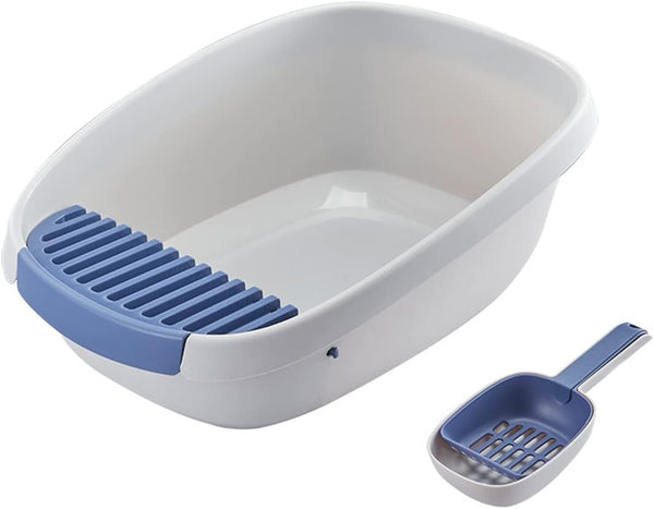 Open Cat Litter Box Large Litter Pan for Cats High Sided Kitten Litter Box with Cat Litter Scoop Removable Pedal Type Cat Toilet Pet Supplies Easy to Clean9