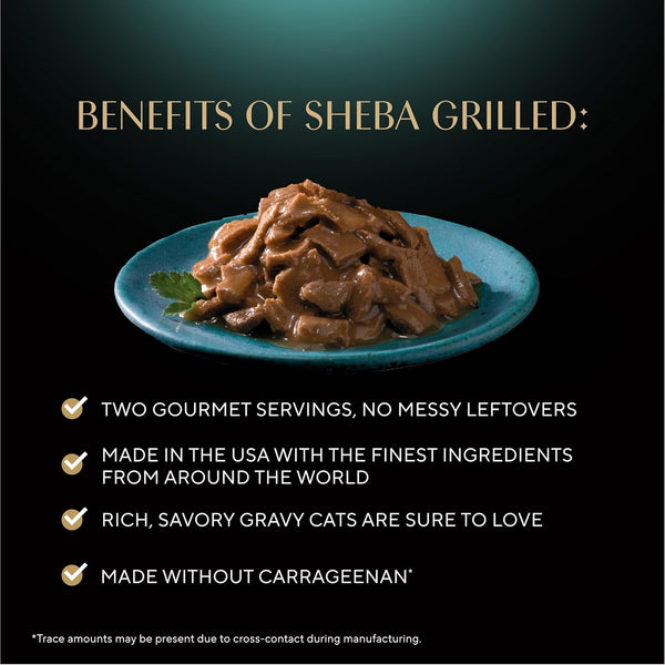Sheba Perfect Portions Grilled Bites Wet Cat Food, Variety, 2.6 Oz, 24 Ct | Chicken, Salmon & Tuna Variety, 48 Servings, Snap-Peel-Serve Twin-Pack Trays, Complete & Balanced, Vitamins & Minerals3