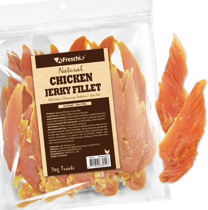 Afreschi Natural Chicken Jerky Dog Treats, Chicken Chips, 16 Oz | Natural Dog Treats, Human Grade, High Protein, Healthy Easily Digestible Grain Free Puppy Chews, Chicken Chips, 16 Oz8