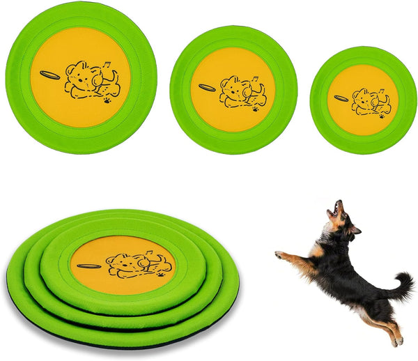 Bifeaw 3 Packs Nylon Interactive Dog Flying Disc - Floating Dog Toys for Aggressive Chewers - Water Toys for Dogs (Blue and Yellow)9