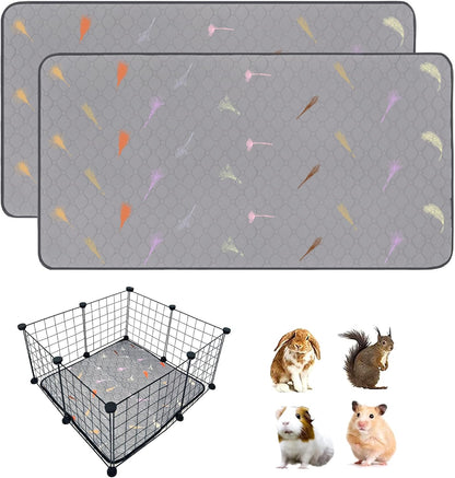 2Pcs Guinea Pig Cage Liners,Guinea Pig Fleece Cage Liners24''X48'' Super Absorbent Washable Pee Pads Reusable for Rabbit Hamster Chinchilla22